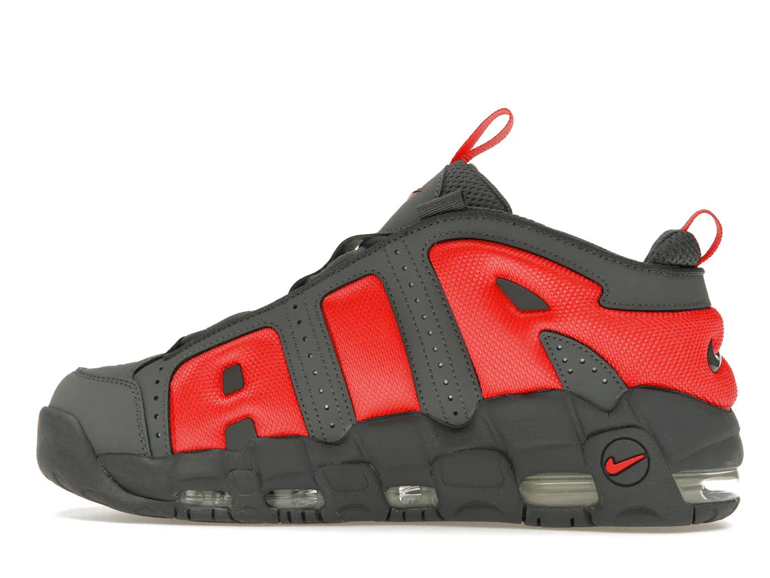 Nike Air More Uptempo Low Dunkelgrau Hellkarmesinrot