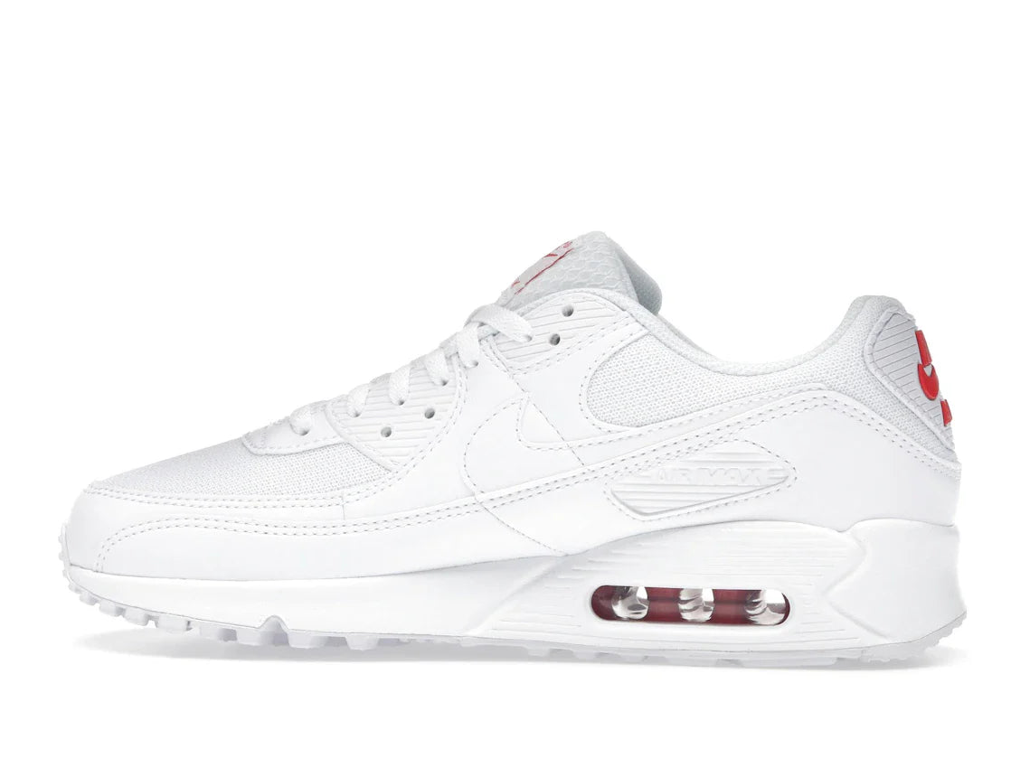 Nike Air Max 90 Weiß Hellkarmesinrot