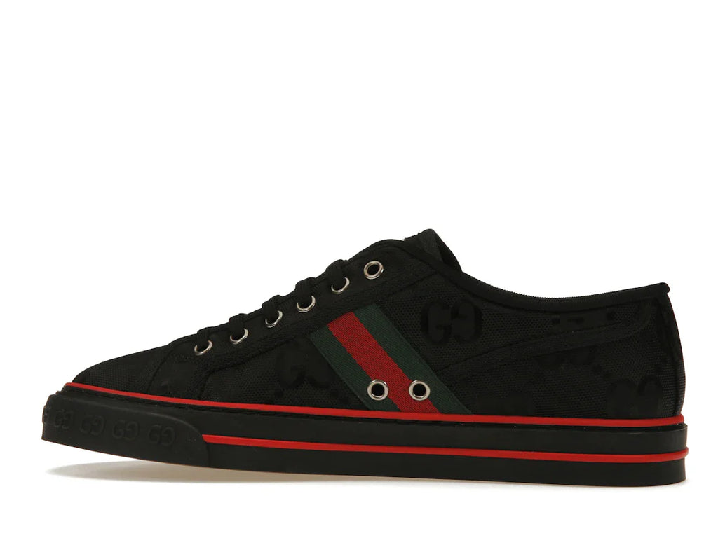 Gucci Off The Grid Tennis 1977 Low ECONYL Schwarz GG Grün Rot