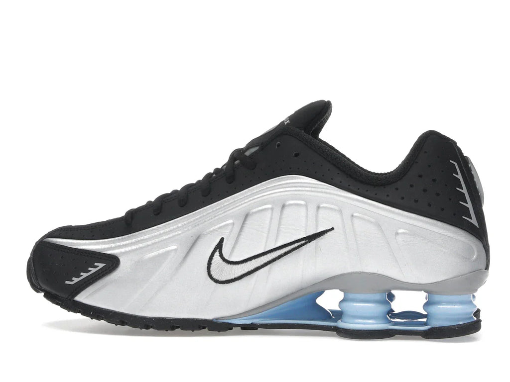 Nike Shox R4 Metallic Silver Black Psychic Blue