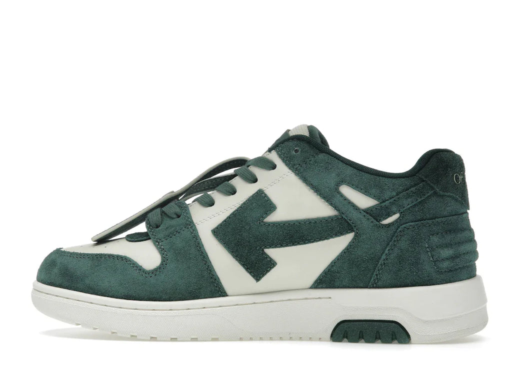 OFF-WHITE Out Of Office "OOO" Low Tops Jet Green Ecru Wildleder