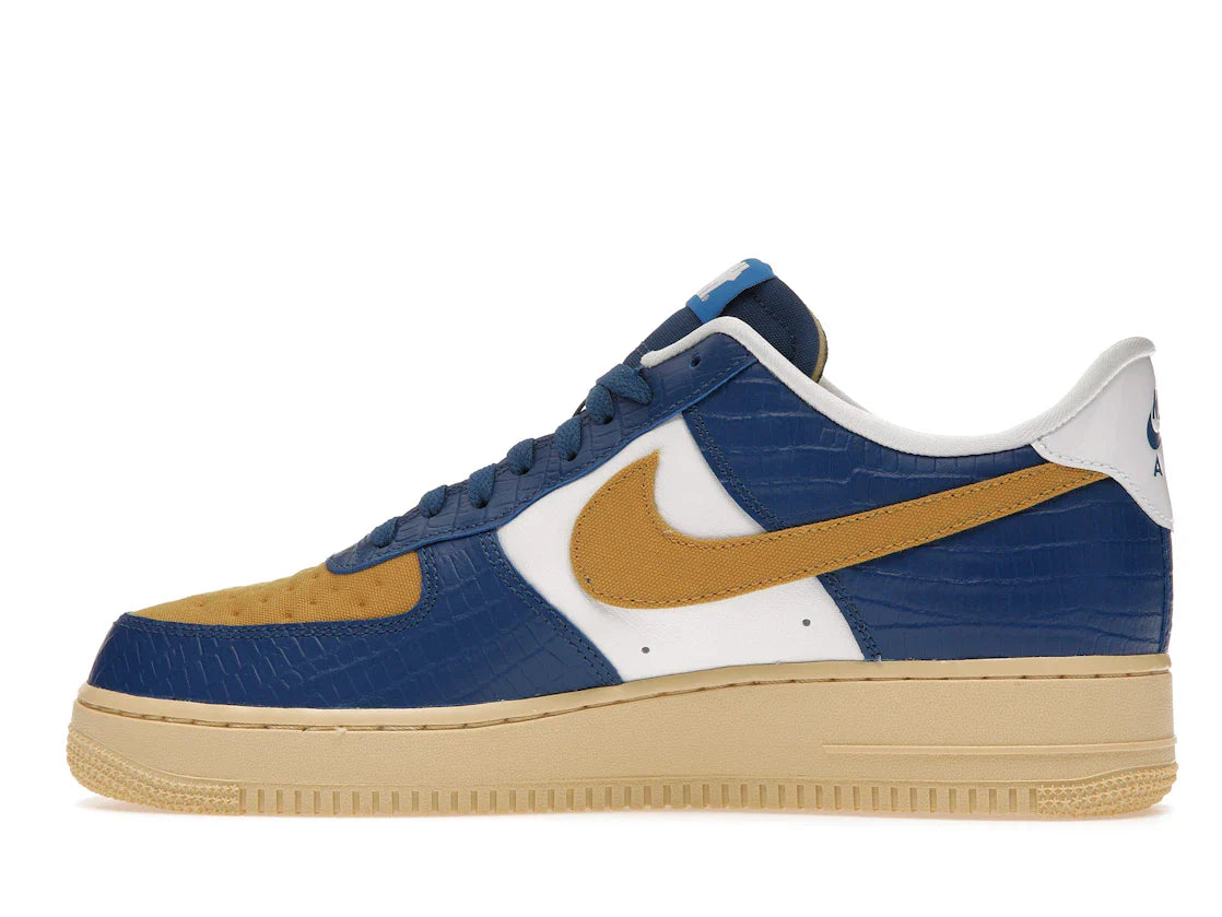 Nike Air Force 1 Low SP Undefeated 5 On It Blau Gelb Croc