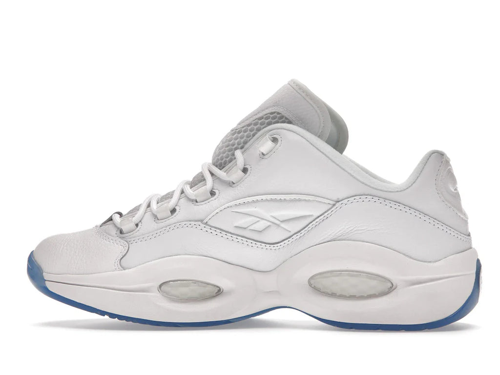 Reebok Question Low Weiß Klare blaue Sohle