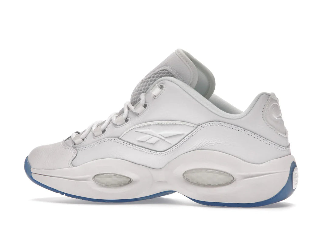 Reebok Question Low Weiß Klare blaue Sohle