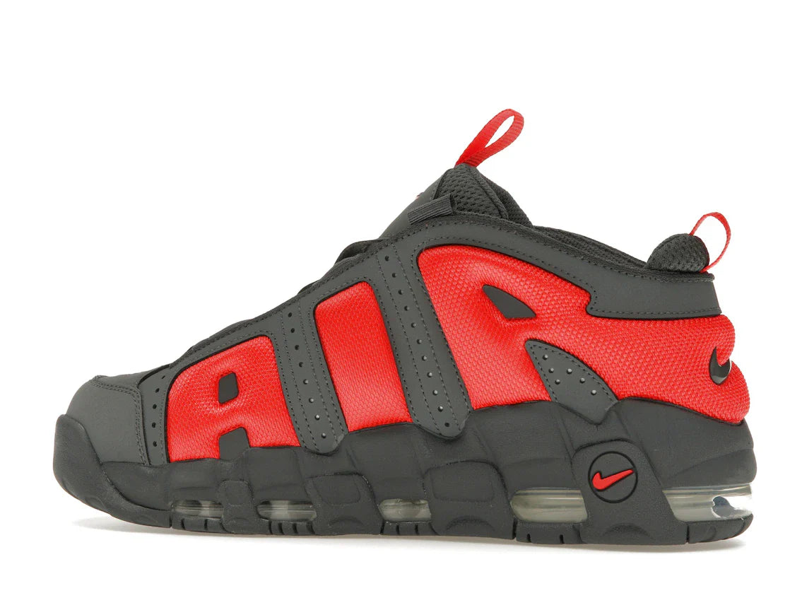 Nike Air More Uptempo Low Dunkelgrau Hellkarmesinrot