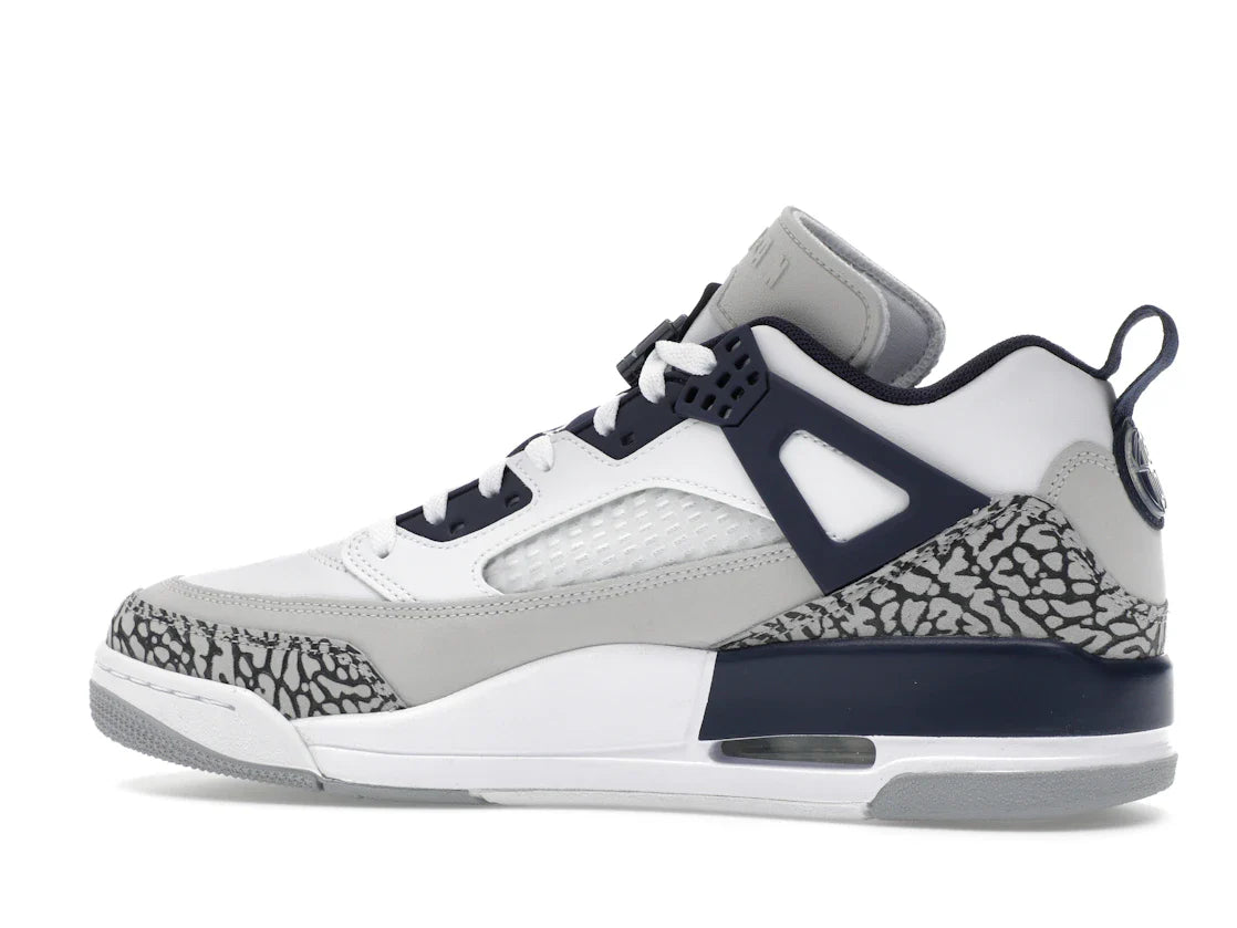 Jordan Spizike Low Weiß Neutralgrau Anthrazit Mitternachtsblau
