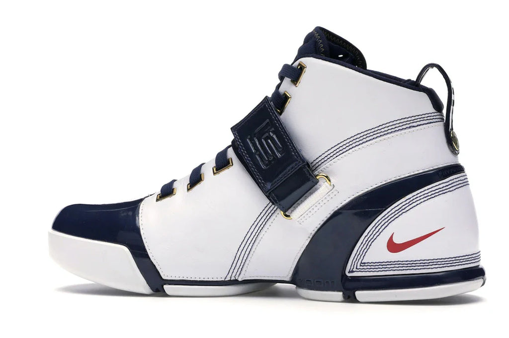 Nike LeBron 5 Weiß Navy Metallic Gold