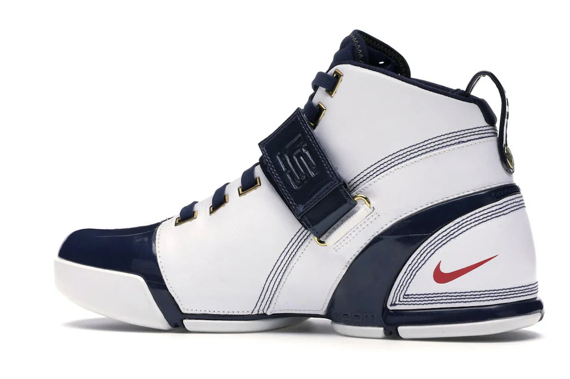 Nike LeBron 5 Weiß Navy Metallic Gold
