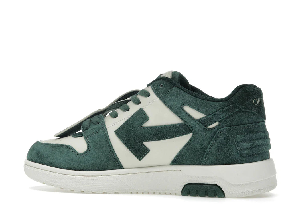 OFF-WHITE Out Of Office "OOO" Low Tops Jet Green Ecru Wildleder