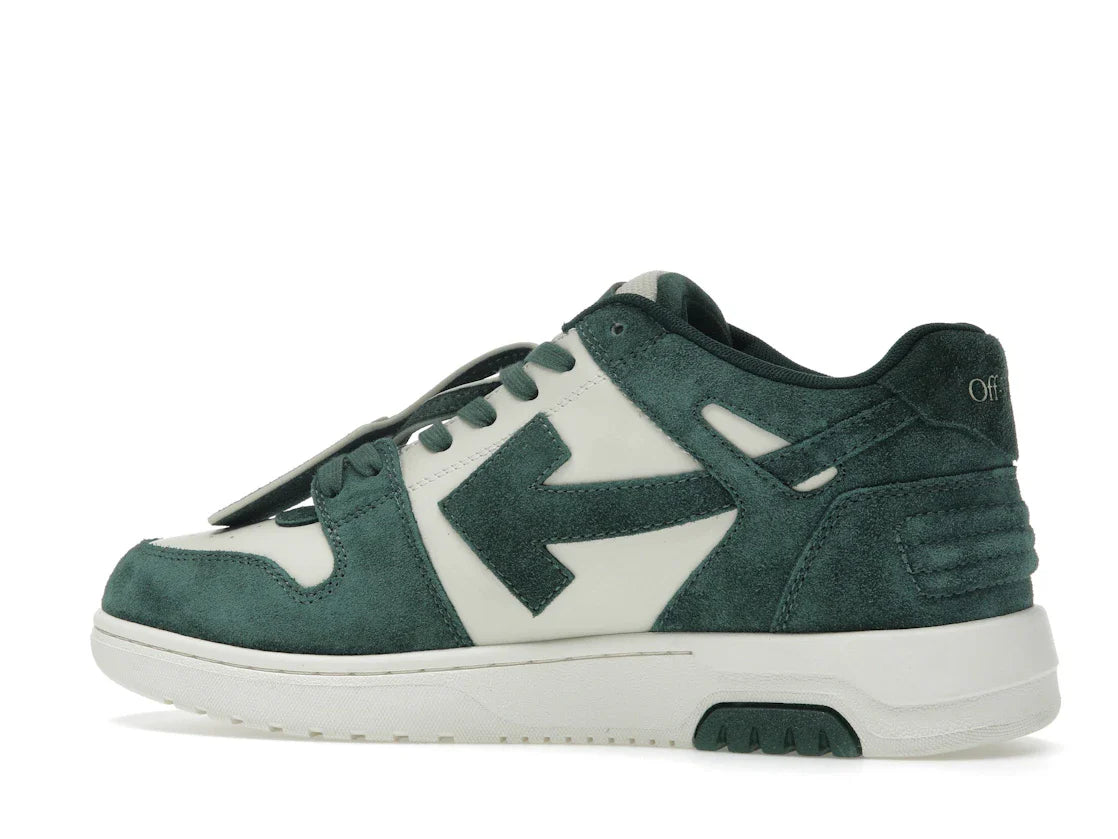 OFF-WHITE Out Of Office "OOO" Low Tops Jet Green Ecru Wildleder