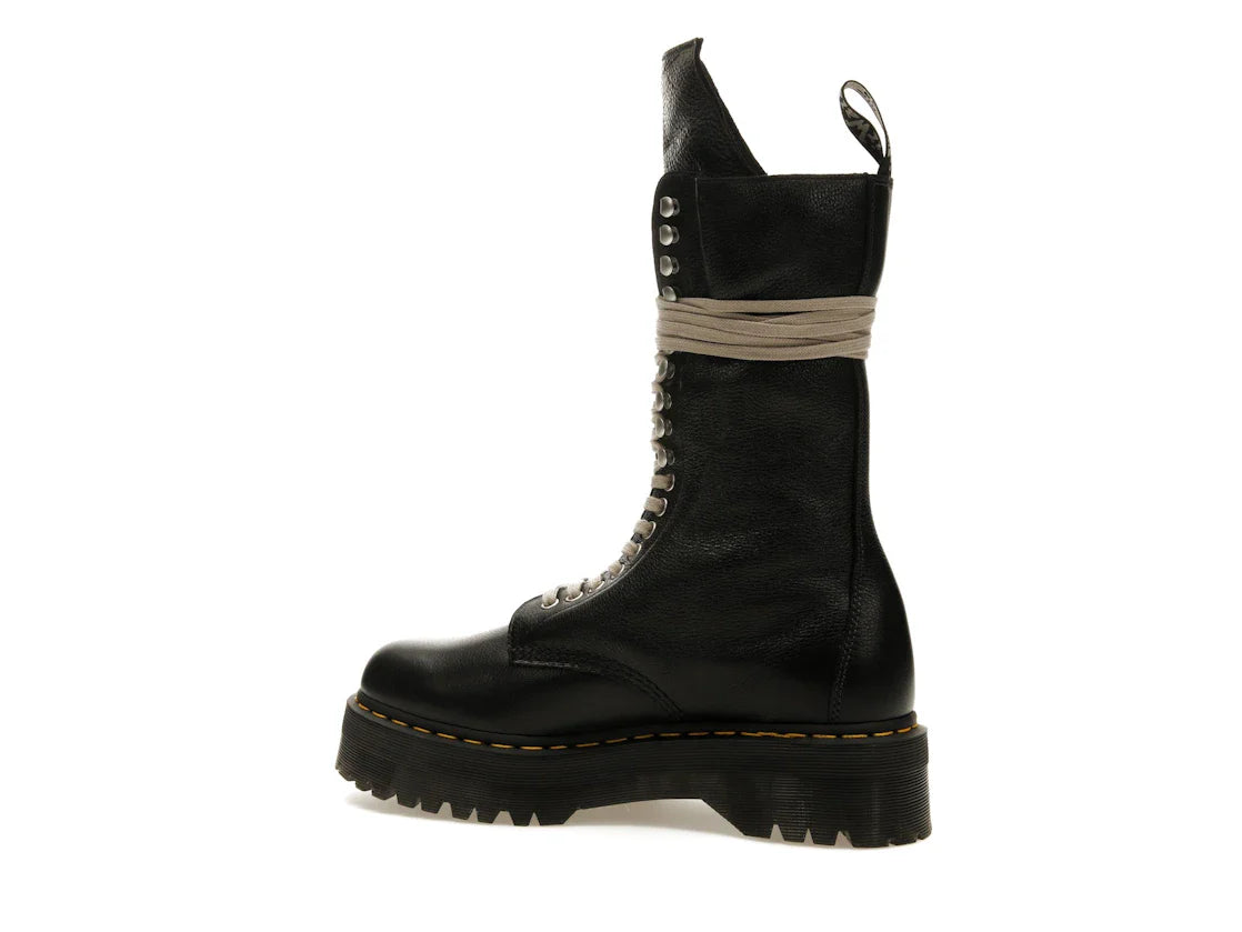 Dr. Martens 1918 Quad Ledersohle, wadenlanger Stiefel, Rick Owens, Schwarz