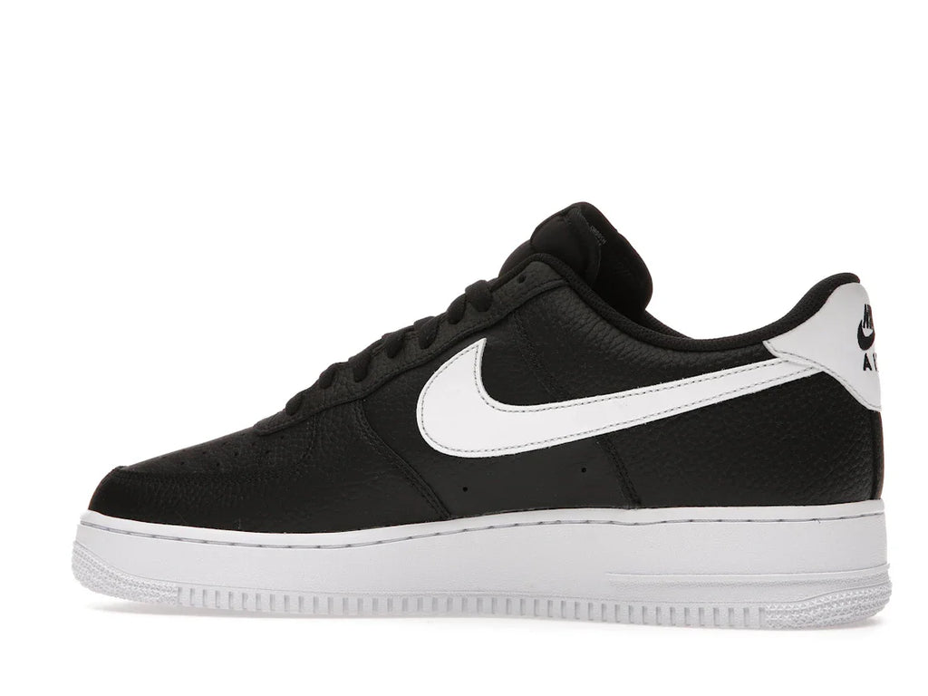 Nike Air Force 1 Low '07 Schwarz Weiß Genarbtes Leder