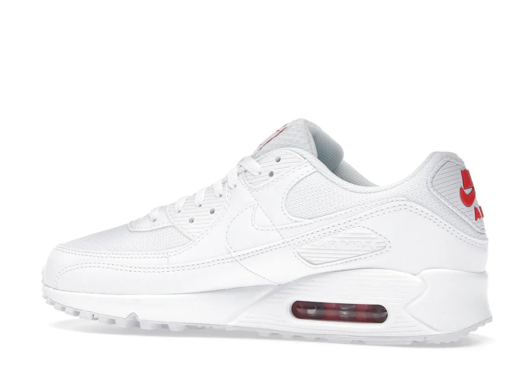 Nike Air Max 90 Weiß Hellkarmesinrot