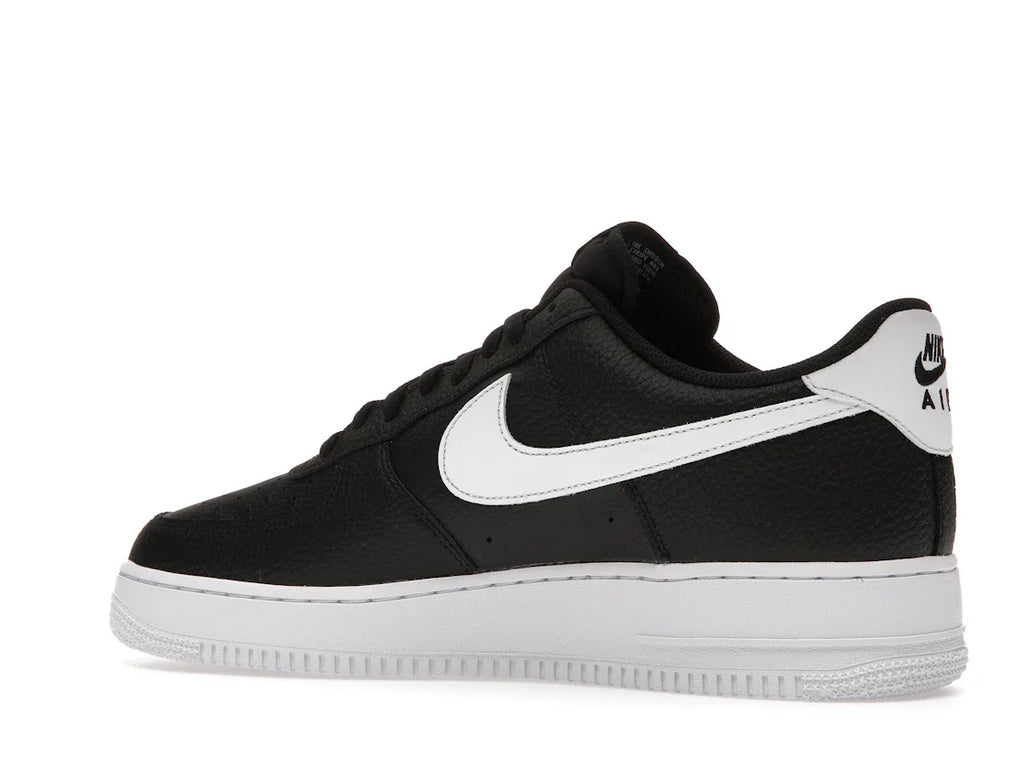 Nike Air Force 1 Low '07 Schwarz Weiß Genarbtes Leder