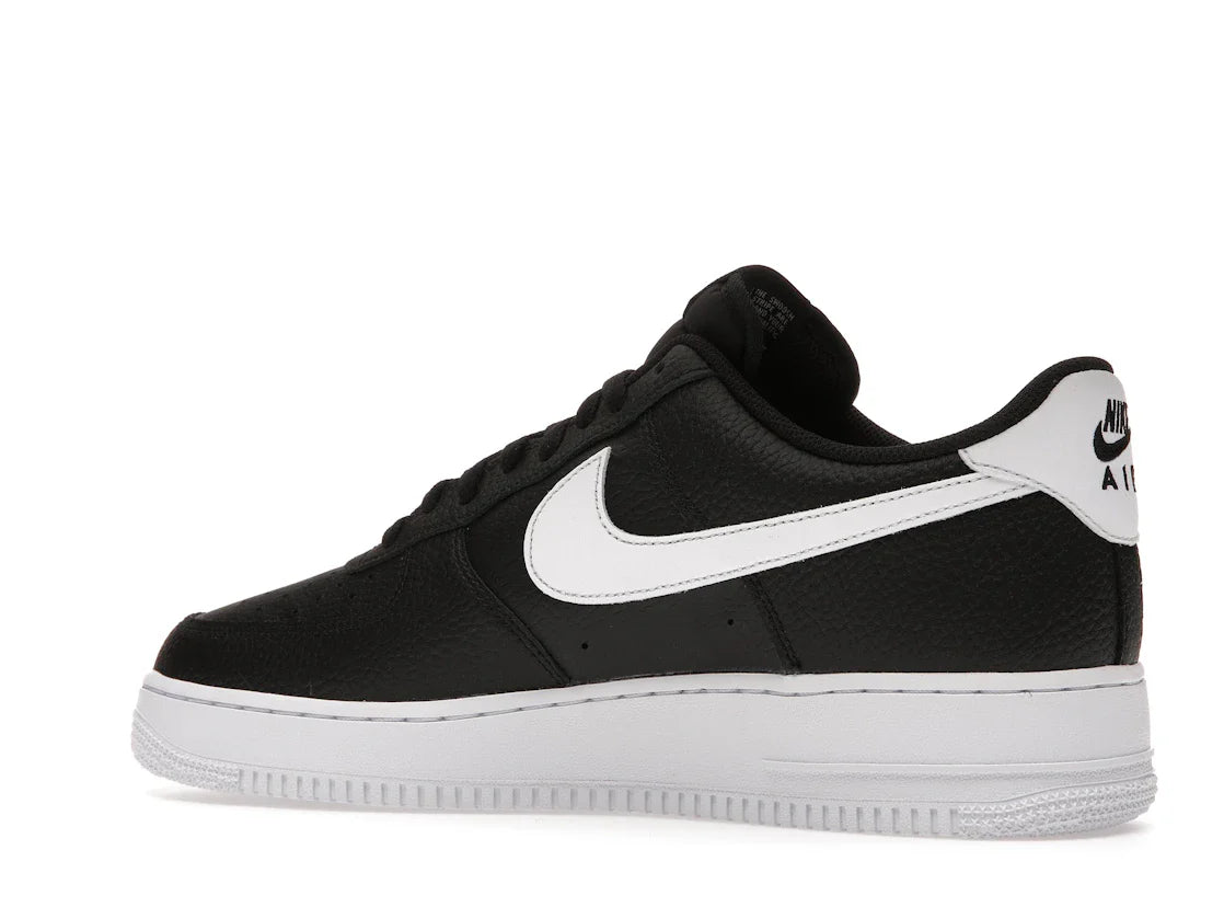 Nike Air Force 1 Low '07 Schwarz Weiß Genarbtes Leder