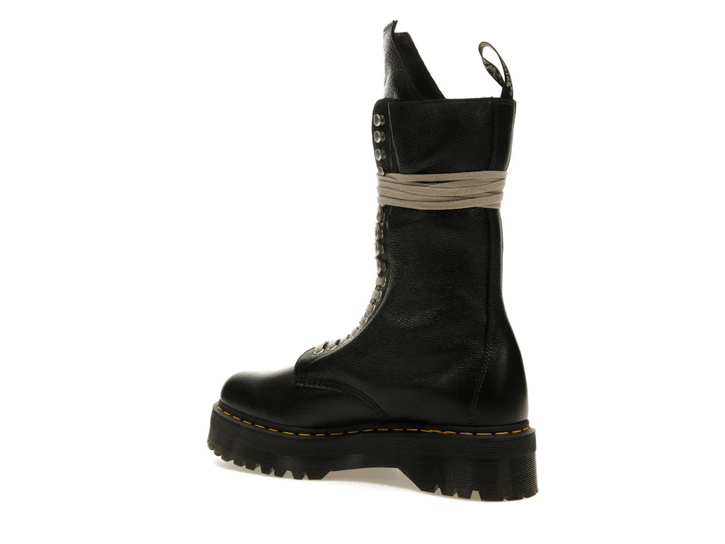 Dr. Martens 1918 Quad Ledersohle, wadenlanger Stiefel, Rick Owens, Schwarz