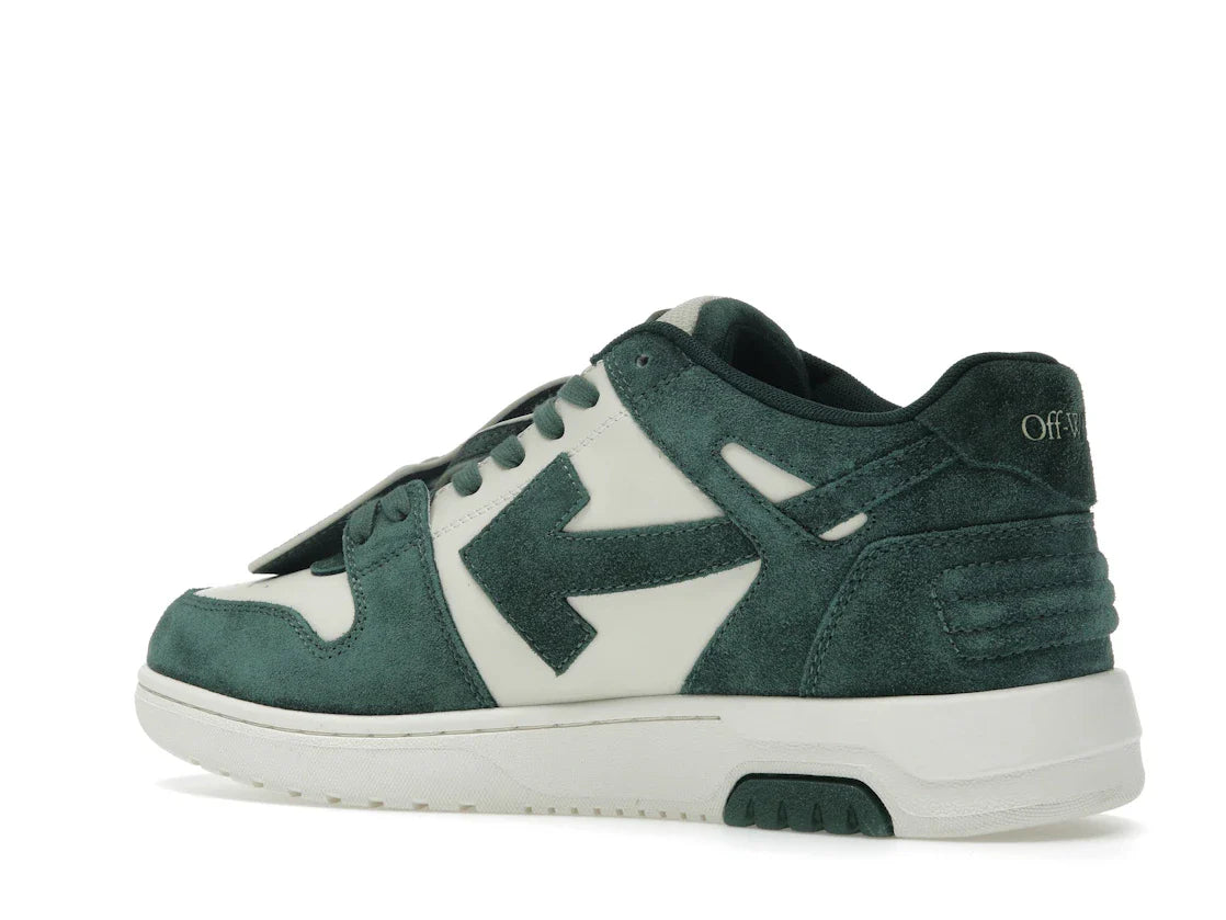 OFF-WHITE Out Of Office "OOO" Low Tops Jet Green Ecru Wildleder