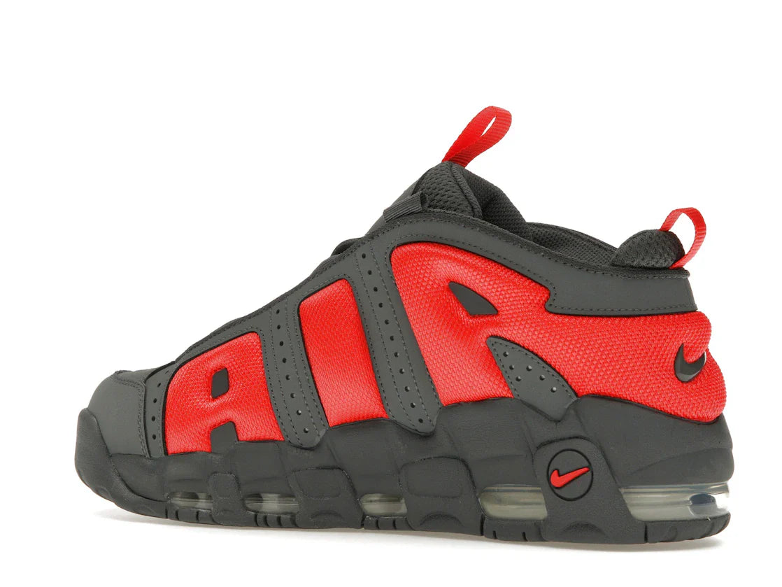 Nike Air More Uptempo Low Dunkelgrau Hellkarmesinrot