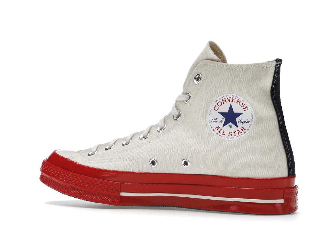 Converse Chuck Taylor All Star 70 Hi Comme des Garcons PLAY Egret Red Zwischensohle