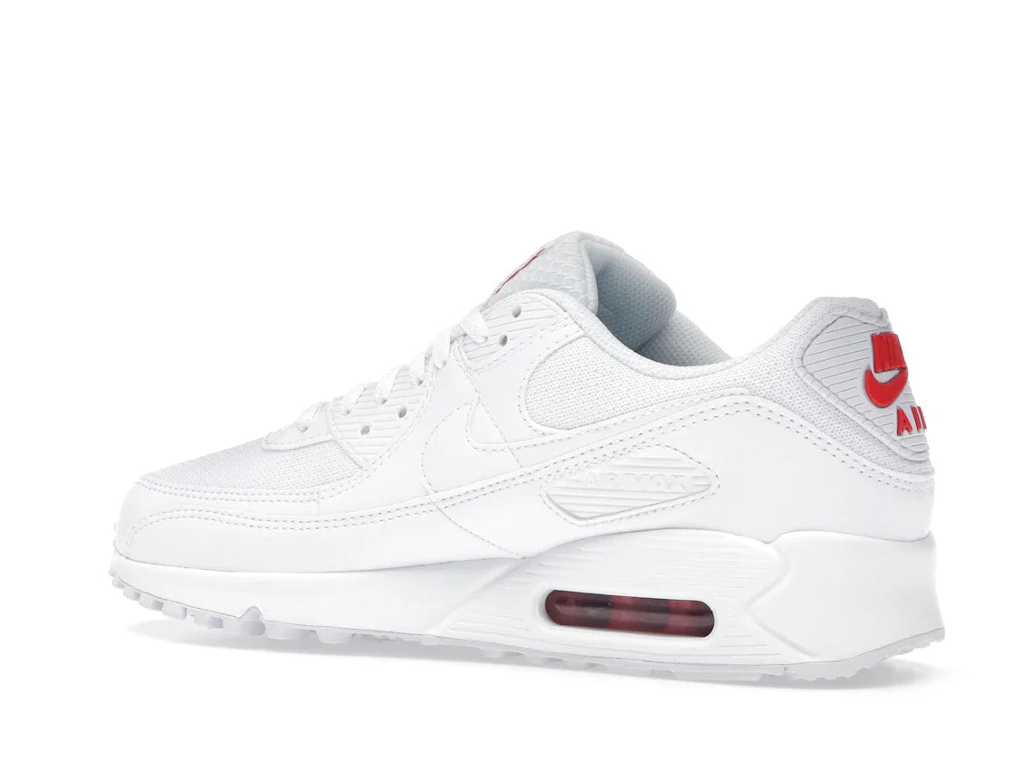 Nike Air Max 90 Weiß Hellkarmesinrot