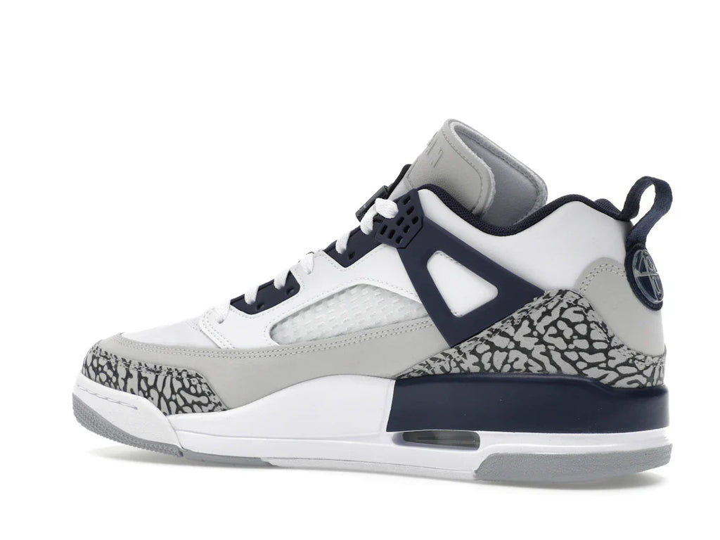 Jordan Spizike Low Weiß Neutralgrau Anthrazit Mitternachtsblau