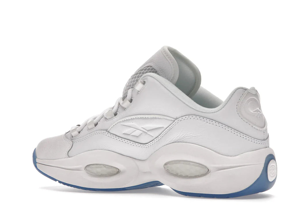 Reebok Question Low Weiß Klare blaue Sohle