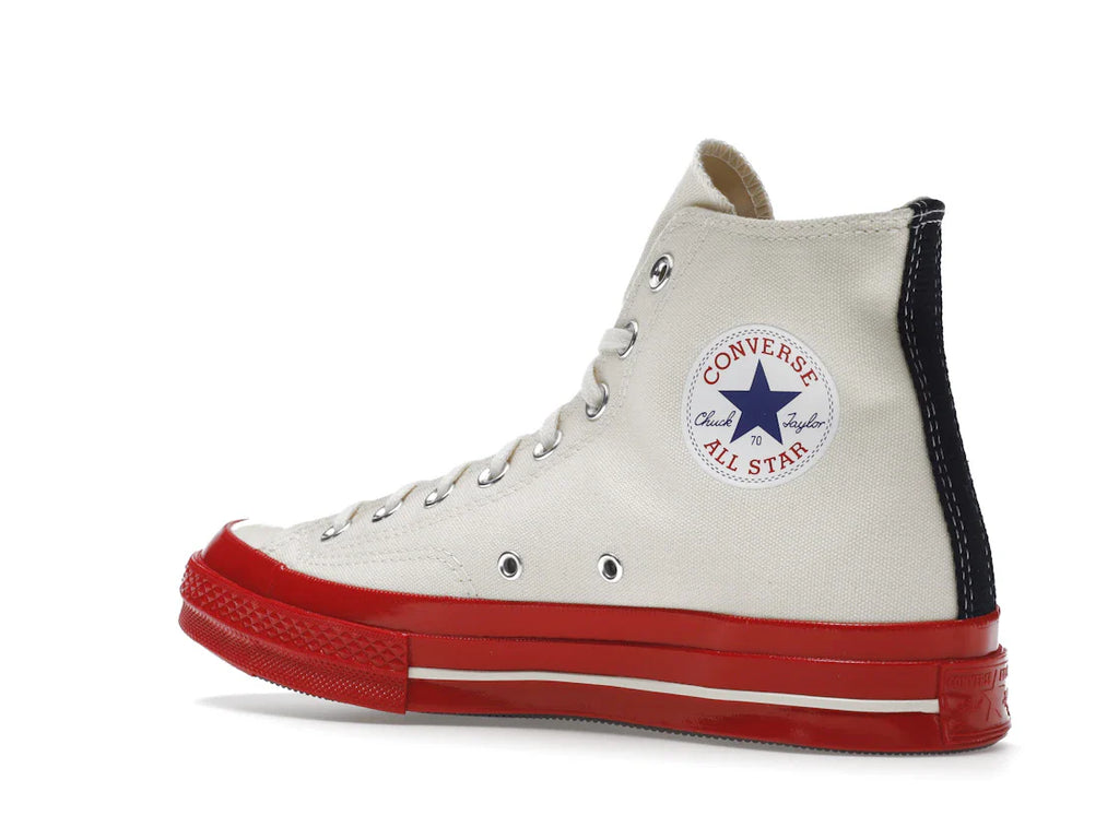 Converse Chuck Taylor All Star 70 Hi Comme des Garcons PLAY Egret Red Zwischensohle