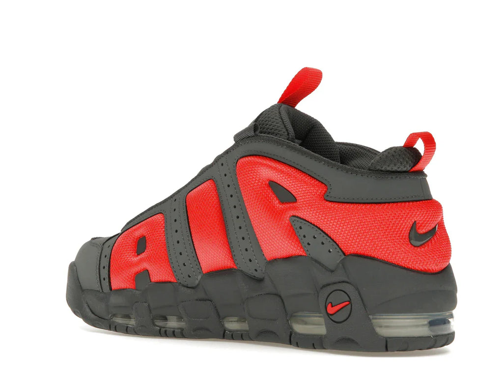 Nike Air More Uptempo Low Dunkelgrau Hellkarmesinrot