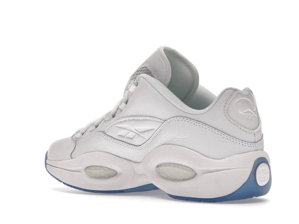 Reebok Question Low Weiß Klare blaue Sohle