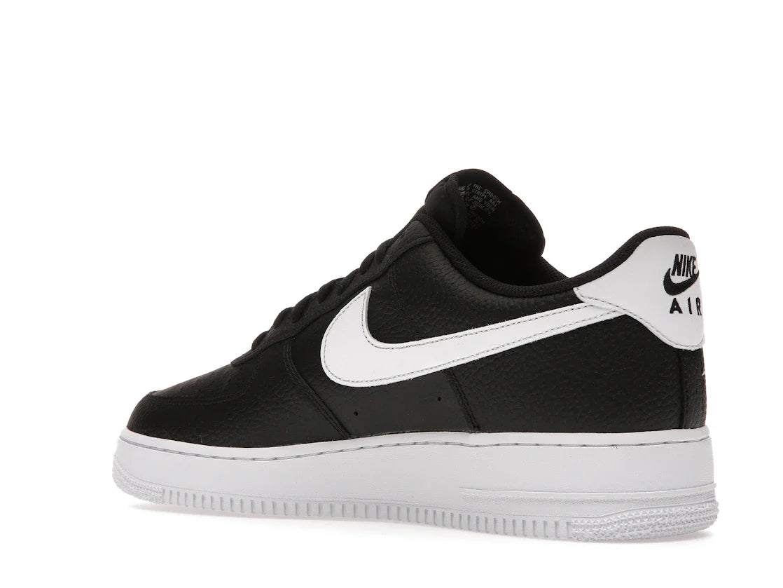 Nike Air Force 1 Low '07 Schwarz Weiß Genarbtes Leder