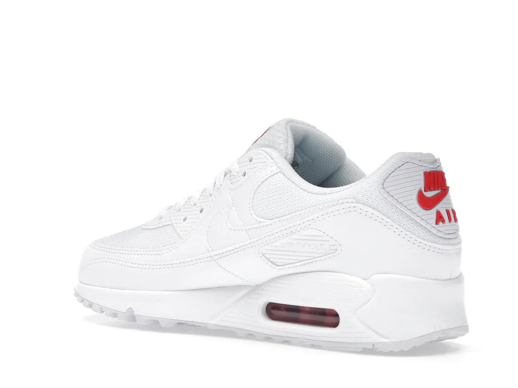 Nike Air Max 90 Weiß Hellkarmesinrot