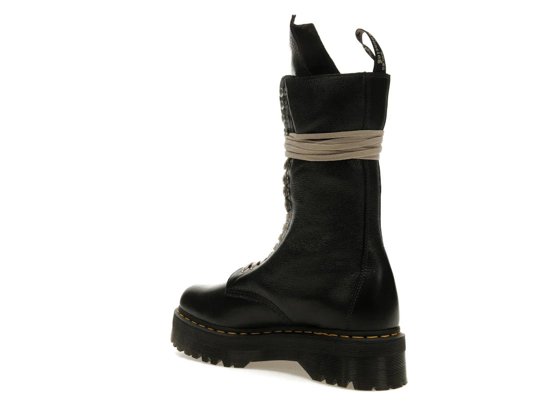 Dr. Martens 1918 Quad Ledersohle, wadenlanger Stiefel, Rick Owens, Schwarz