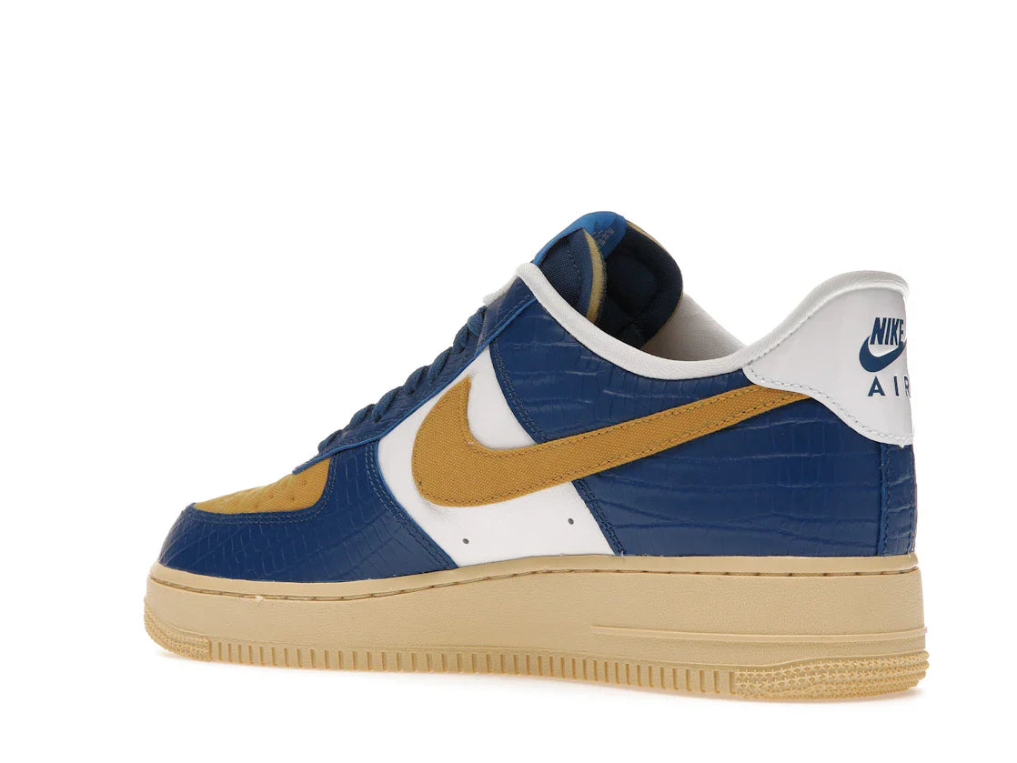 Nike Air Force 1 Low SP Undefeated 5 On It Blau Gelb Croc