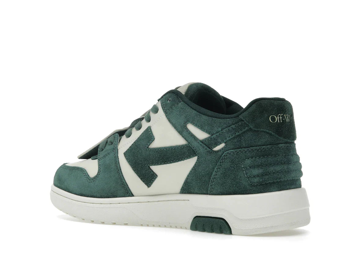 OFF-WHITE Out Of Office "OOO" Low Tops Jet Green Ecru Wildleder