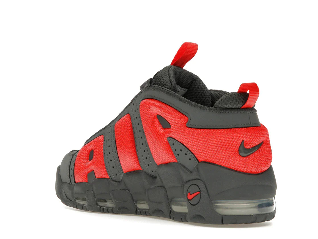 Nike Air More Uptempo Low Dunkelgrau Hellkarmesinrot