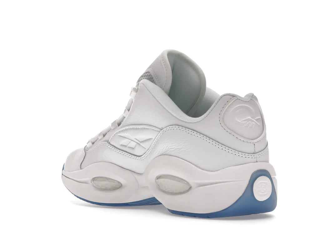 Reebok Question Low Weiß Klare blaue Sohle