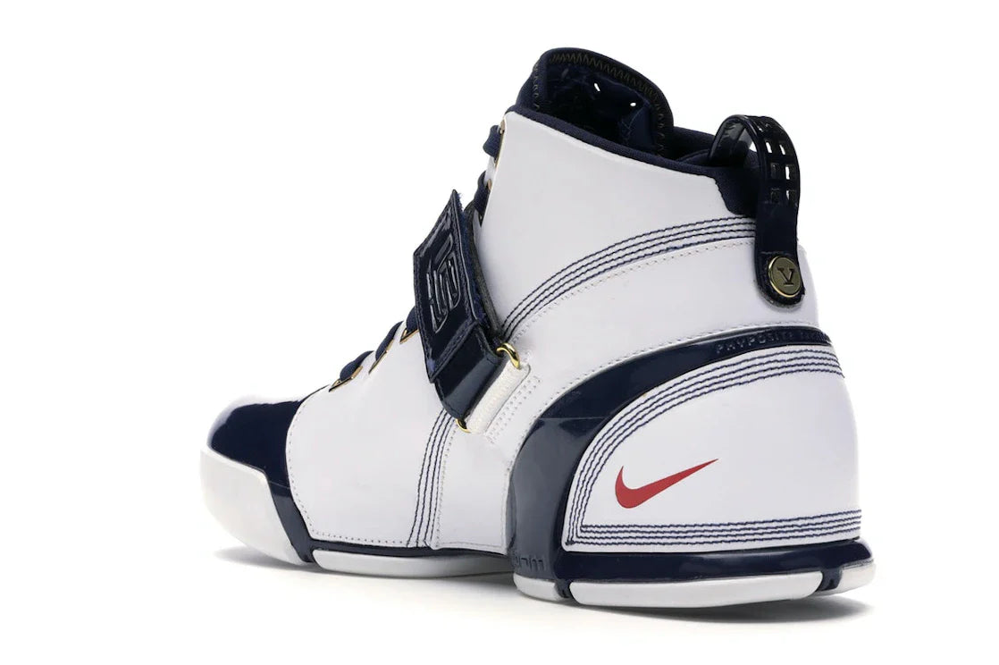 Nike LeBron 5 Weiß Navy Metallic Gold
