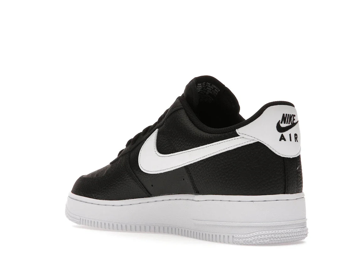 Nike Air Force 1 Low '07 Schwarz Weiß Genarbtes Leder