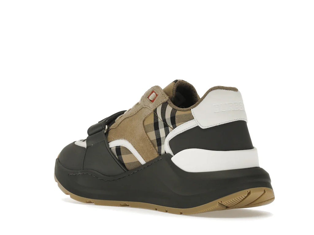 Burberry Ramsey Vintage Check Wildleder-Sneaker Grau Archiv Beige