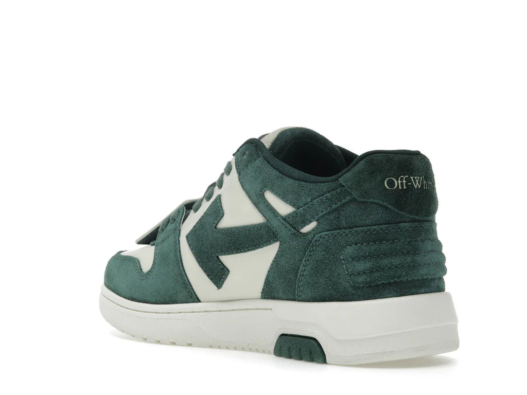 OFF-WHITE Out Of Office "OOO" Low Tops Jet Green Ecru Wildleder