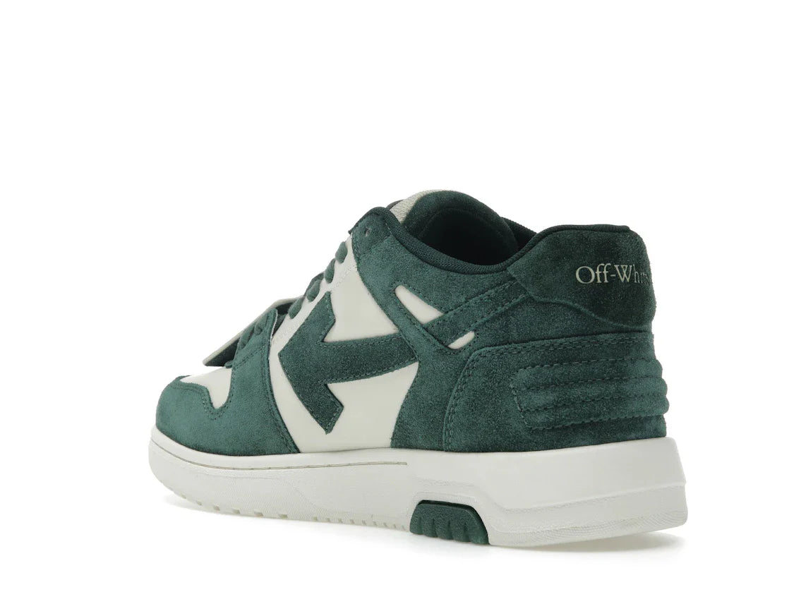 OFF-WHITE Out Of Office "OOO" Low Tops Jet Green Ecru Wildleder