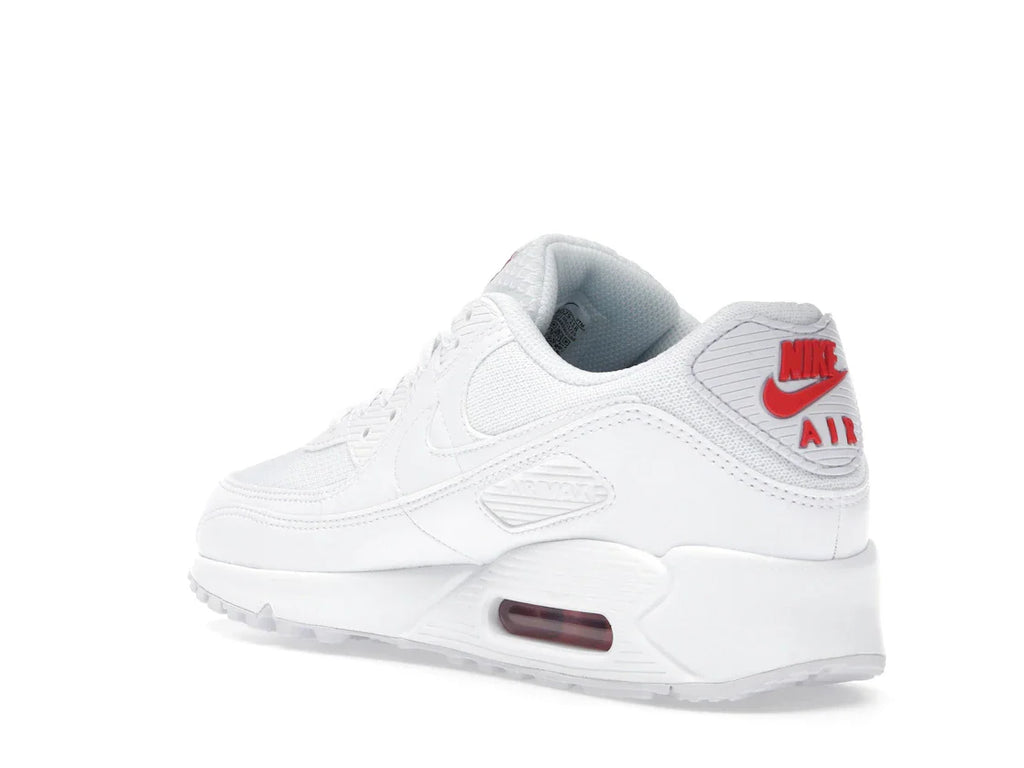 Nike Air Max 90 Weiß Hellkarmesinrot