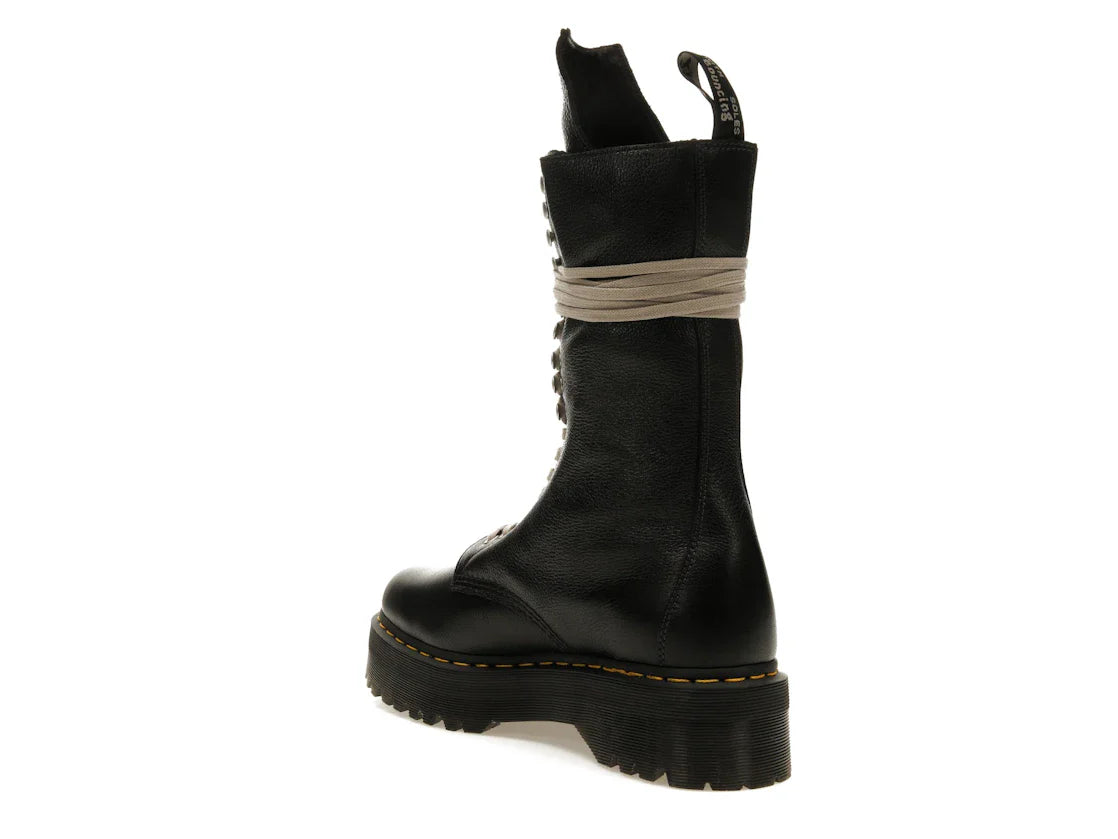 Dr. Martens 1918 Quad Ledersohle, wadenlanger Stiefel, Rick Owens, Schwarz
