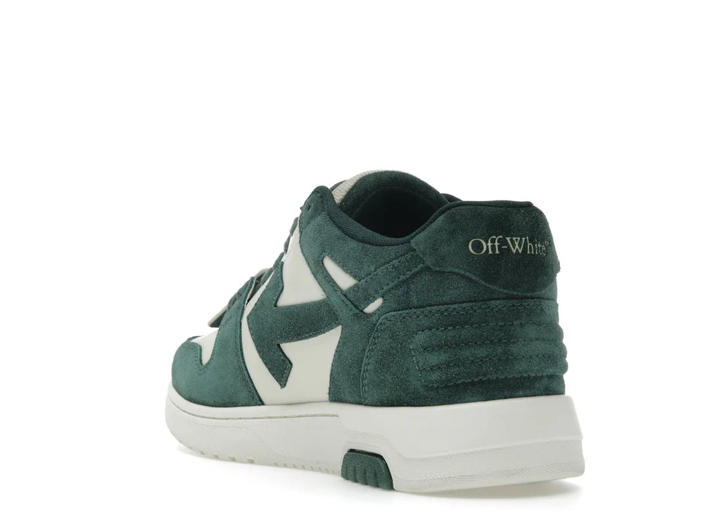 OFF-WHITE Out Of Office "OOO" Low Tops Jet Green Ecru Wildleder