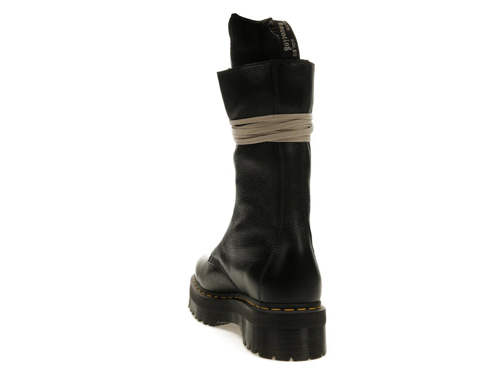 Dr. Martens 1918 Quad Ledersohle, wadenlanger Stiefel, Rick Owens, Schwarz