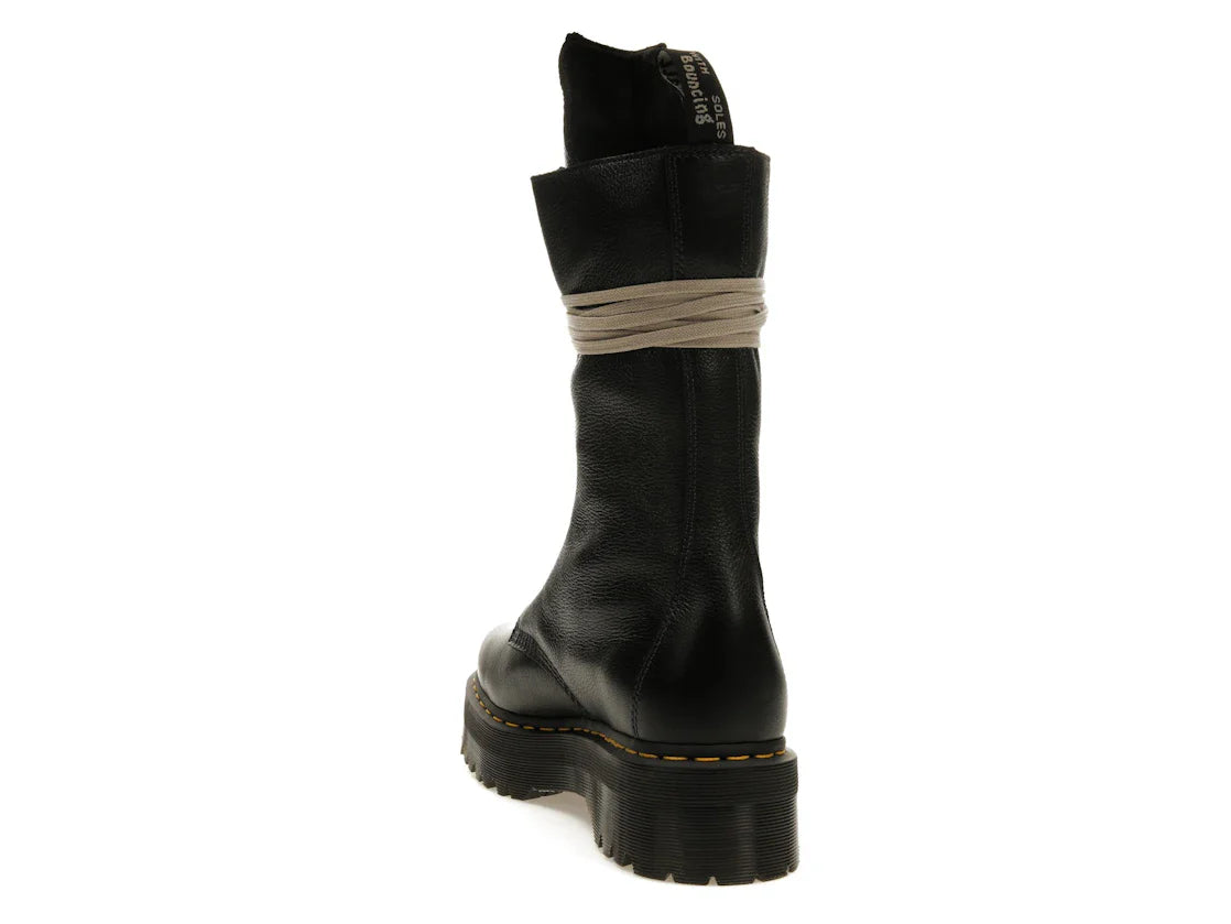 Dr. Martens 1918 Quad Ledersohle, wadenlanger Stiefel, Rick Owens, Schwarz