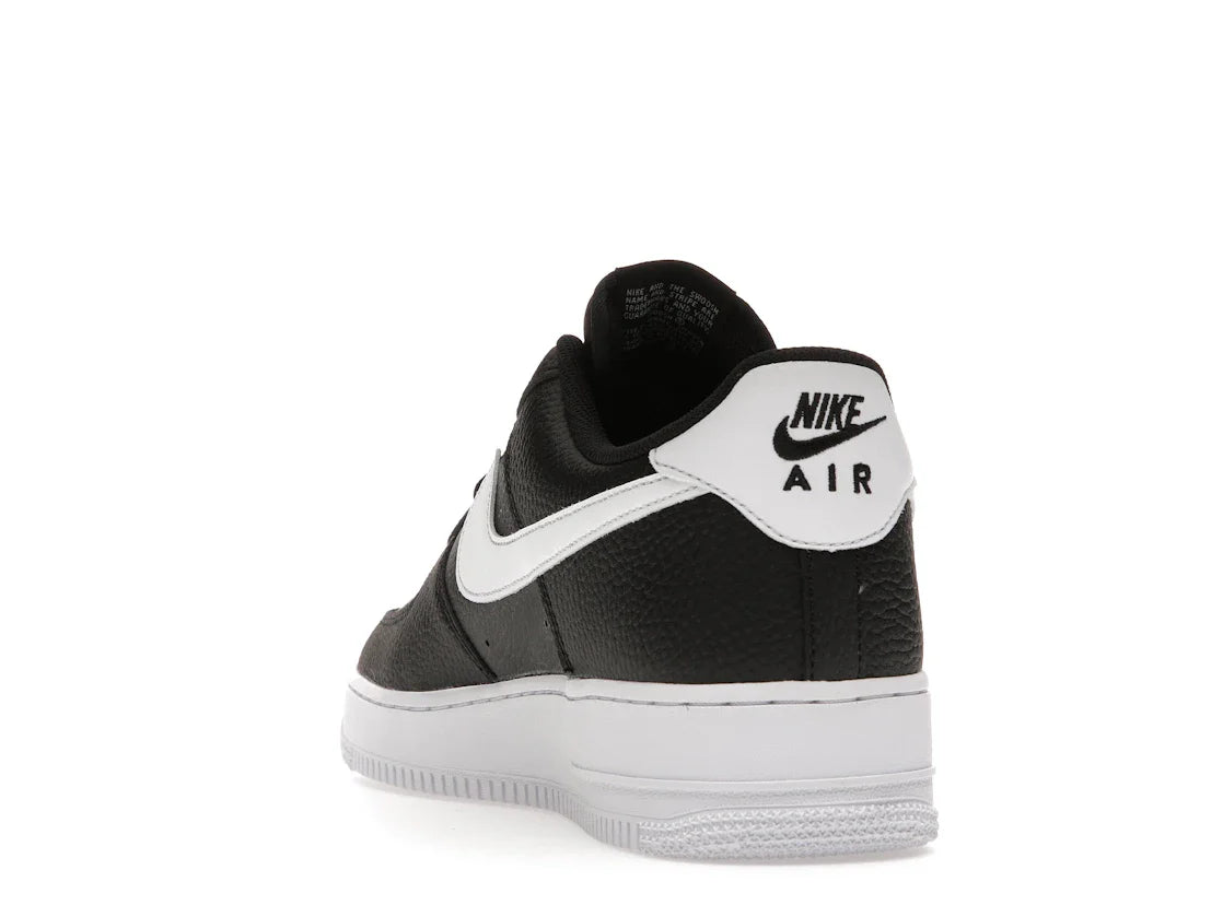 Nike Air Force 1 Low '07 Schwarz Weiß Genarbtes Leder
