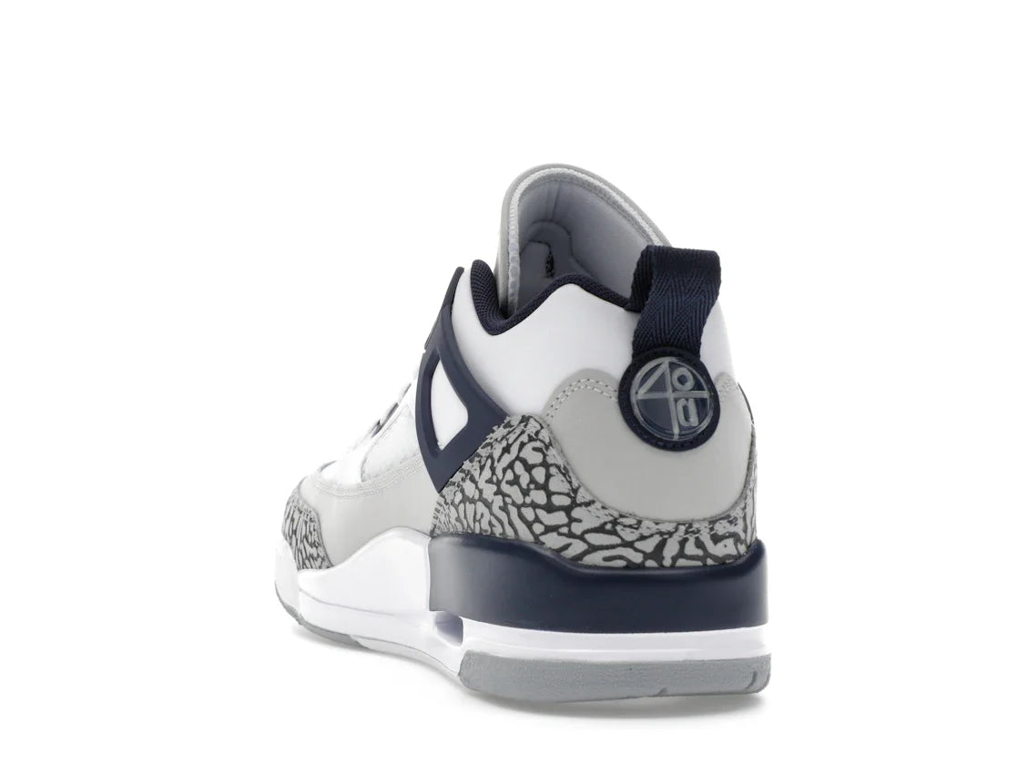 Jordan Spizike Low Weiß Neutralgrau Anthrazit Mitternachtsblau