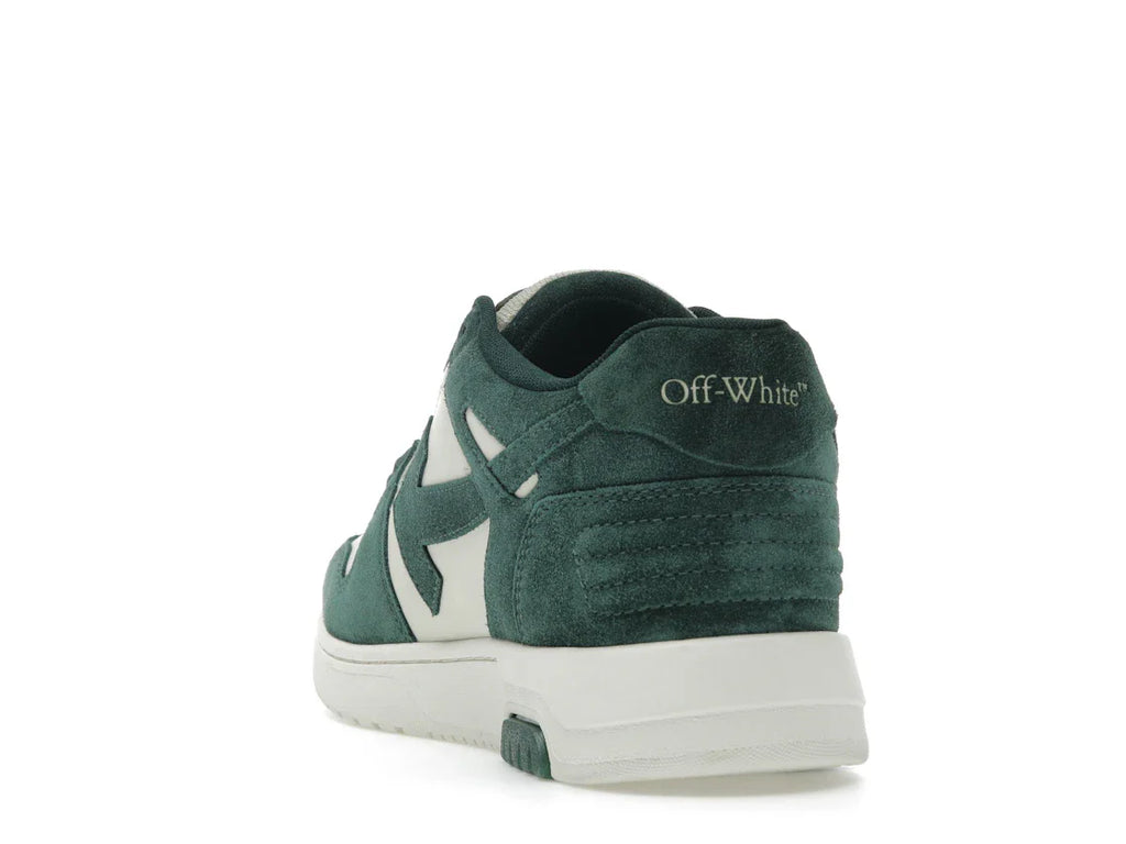 OFF-WHITE Out Of Office "OOO" Low Tops Jet Green Ecru Wildleder