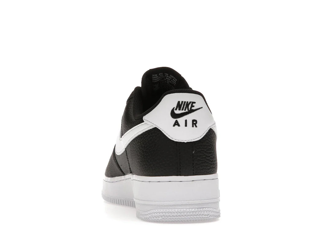 Nike Air Force 1 Low '07 Schwarz Weiß Genarbtes Leder